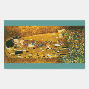 Sticker Rectangulaire Art, Gustav Klimt, Le Baiser