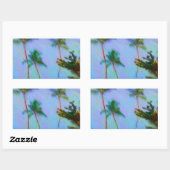 Sticker Rectangulaire Art hawaïen (Feuille)