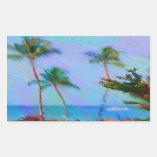 Sticker Rectangulaire Art hawaïen