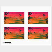 STICKER RECTANGULAIRE ART JAPONAIS (Feuille)