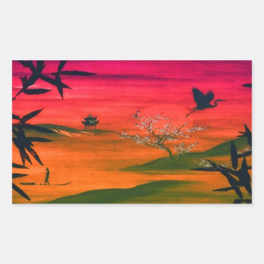 STICKER RECTANGULAIRE ART JAPONAIS (Devant)