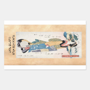 Sticker Rectangulaire Art japonais vintage frais de geisha de rouleau