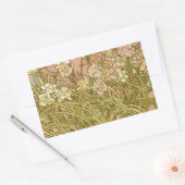 Sticker Rectangulaire Art Nouveau Alfonse Mucha fleurs d'oeillets floral (Enveloppe)