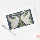 Sticker Rectangulaire Art Nouveau Swan Deux Swans (Enveloppe)