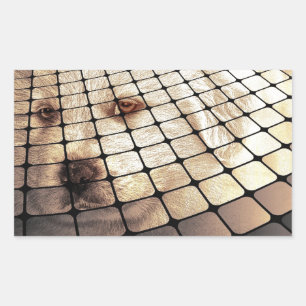 Sticker Rectangulaire Art numérique de chien cool