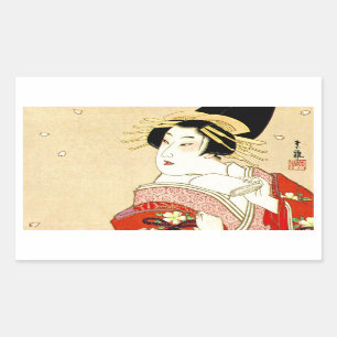 Sticker Rectangulaire Art oriental frais de tatouage d'Agemaki de