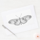 Sticker Rectangulaire Art papillon inspiré (Enveloppe)