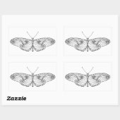 Sticker Rectangulaire Art papillon inspiré (Feuille)