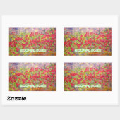 Sticker Rectangulaire art rose en floraison (Feuille)