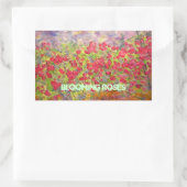 Sticker Rectangulaire art rose en floraison (Sac)