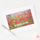 Sticker Rectangulaire art rose en floraison (Enveloppe)