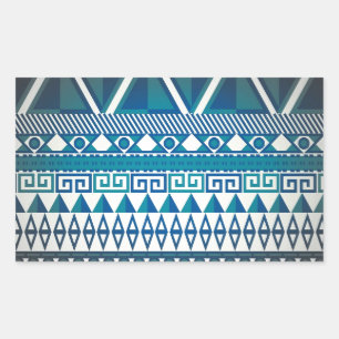 Sticker Rectangulaire Art vintage chic d'Aztèque de conception