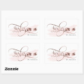 Sticker Rectangulaire Artiste maquillage Eyelashes Rose Gold Beauté Salo (Feuille)