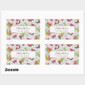 Sticker Rectangulaire Artsy Tropical Fruit Pois Motif aquarelle (Feuille)