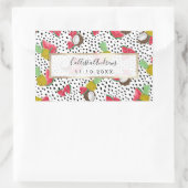 Sticker Rectangulaire Artsy Tropical Fruit Pois Motif aquarelle (Sac)