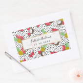 Sticker Rectangulaire Artsy Tropical Fruit Pois Motif aquarelle (Enveloppe)