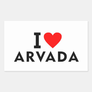 Sticker Rectangulaire Arvada États-Unis Amérique USA amour ville cœur l