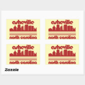 Sticker Rectangulaire Asheville, Caroline du Nord (Feuille)