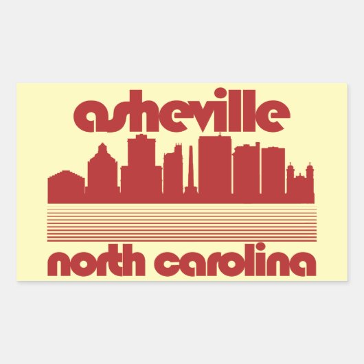 Sticker Rectangulaire Asheville, Caroline du Nord (Devant)