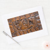 Sticker Rectangulaire Aspect oriental en bois sculpté (Enveloppe)