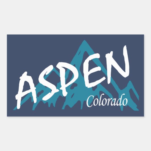 Sticker Rectangulaire Aspen Colorado (Devant)