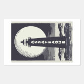 Sticker Rectangulaire Assateague Lighthouse Virginia Moon (Devant)