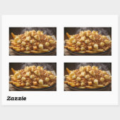 Sticker Rectangulaire Assiette de Poutine (Feuille)