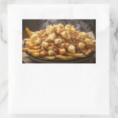Sticker Rectangulaire Assiette de Poutine (Sac)