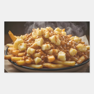 Sticker Rectangulaire Assiette de Poutine