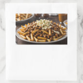 Sticker Rectangulaire Assiette de Poutine (Sac)