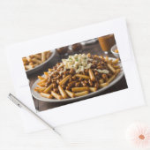 Sticker Rectangulaire Assiette de Poutine (Enveloppe)