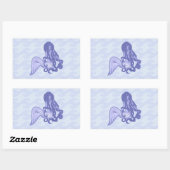 Sticker Rectangulaire Assis Mermaid bleu (Feuille)