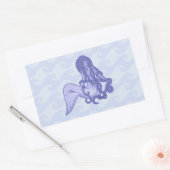 Sticker Rectangulaire Assis Mermaid bleu (Enveloppe)