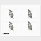 Sticker Rectangulaire Assistant avec le personnel de l'Assistant (Feuille)