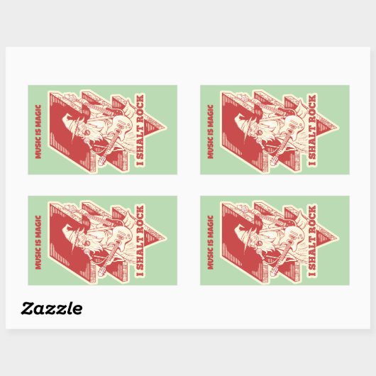 Sticker Rectangulaire Assistant lecture de guitare (Feuille)