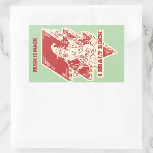 Sticker Rectangulaire Assistant lecture de guitare (Sac)