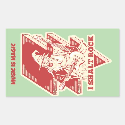 Sticker Rectangulaire Assistant lecture de guitare (Devant)