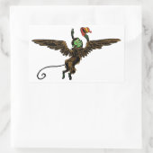 Sticker Rectangulaire Assistant vintage d'Oz, Singe volant maléfique (Sac)
