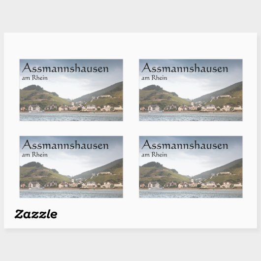 Sticker Rectangulaire Assmannshausen Allemagne (Feuille)