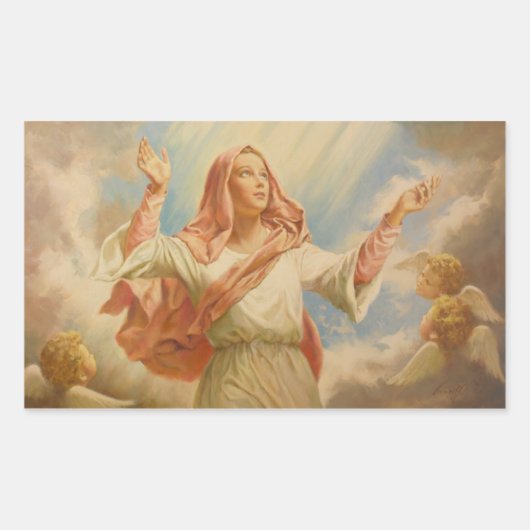 Sticker Rectangulaire Assomption de Vierge Marie (Devant)