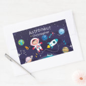Sticker Rectangulaire Astronaut child on the moon, monogrammed name (Enveloppe)