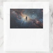 Sticker Rectangulaire astronaute flottant dans l'immensité de l'espace (Sac)