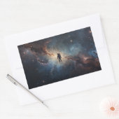 Sticker Rectangulaire astronaute flottant dans l'immensité de l'espace (Enveloppe)
