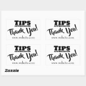 Sticker Rectangulaire Astuces Apprécié Gratuités En Espèces Jar Site Web (Feuille)