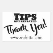 Sticker Rectangulaire Astuces Apprécié Gratuités En Espèces Jar Site Web (Devant)