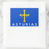Sticker Rectangulaire asturias région drapeau espagne nom du pays (Sac)