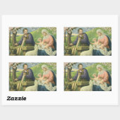 Sticker Rectangulaire Atelier de Joseph avec Marie et Bébé Jésus (Feuille)