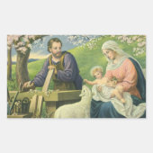 Sticker Rectangulaire Atelier de Joseph avec Marie et Bébé Jésus (Devant)