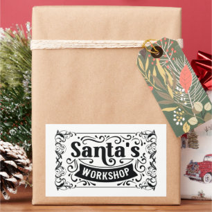 Sticker Rectangulaire Atelier de Père Noël du Pôle Nord