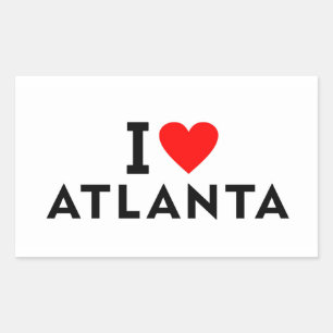 Sticker Rectangulaire Atlanta États-Unis Amérique USA ville amour cœur